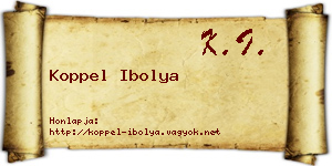 Koppel Ibolya névjegykártya